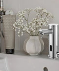 Touchless Bathroom Sink Faucet With Motion Sensor Hands Free Single Tap Easy Temperature Control Brass Body With Chrome Finish