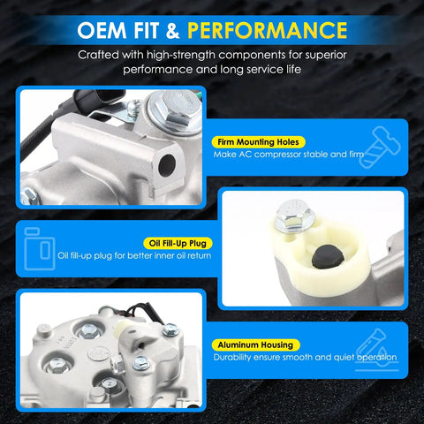 OEM fit and performance features of Grab This Straight Shooter Air Conditioning Compressor Swap For Honda Crv Civic Ilx Rdx 2.4L 2007 To 2015