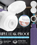 Must Have Carry On Friendly Travel Bottles For Toiletries Set TSA Approved Silicone Containers Leak Proof Refillable 3oz 90ml Ideal For Shampoo And Conditioner BPA Free Compact On The Go Essentials With Clear Zipper Bag open cap showing dispensing feature