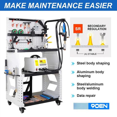 110V Spot Welder Dent Puller Kit For Car Body Repair Aluminum And Steel Pulling Stud Welder Dent Remover Machine Pro Grade Auto Body Repair Tool