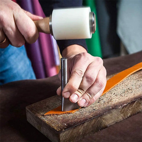 Using Leather Craft 7 Piece V Shape End Punch Cutter Set For Belts Wallets And Bags 10mm 15mm 20mm 25mm 30mm 35mm 40mm Sizes on leather