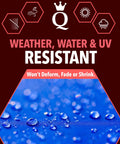 Rugged 10x12 Heavy Duty Tarp Waterproof 200 GSM 20 Mil UV Resistant For Camping Cars Tents Outdoor Furniture Painting Firewood Protection All Weather Shelter with water droplets symbolizing resistance.