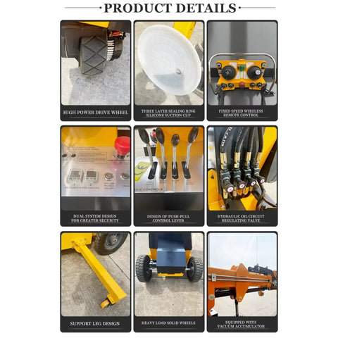 Pro Grade Electric Walking Glass And Granite Mover With Ridiculously Tough Silicone Suction Cups close-up of controls and features.