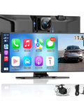 Huge 11.5 Inch Wireless CarPlay Screen With Android Auto All In One Car Stereo Touchscreen 4K Dash Cam 1080P Backup Camera