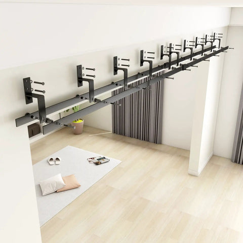 Premium Clear Tempered Glass Bypass Barn Doors 144 By 96 Inches With Heavy Duty 12 Foot Double Track Hardware Kit mounted track system.