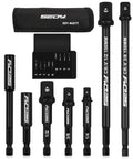 Built Tough 9 Piece Impact Socket Adapter Set For Drill With 1/4 In 3/8 In 1/2 In Drive Adapters, 60mm Bit Extension