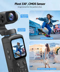 4K Vlogging Camera For YouTube And Social Media Ultra Portable 75MP Pocket Digital Camera With 330 Degree Rotating Gimbal Lens