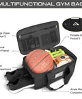 3 In 1 Carry On Duffle Bag With Shoe Compartment And Wet Pocket, Airline Approved 22x14x9, packed with gym equipment