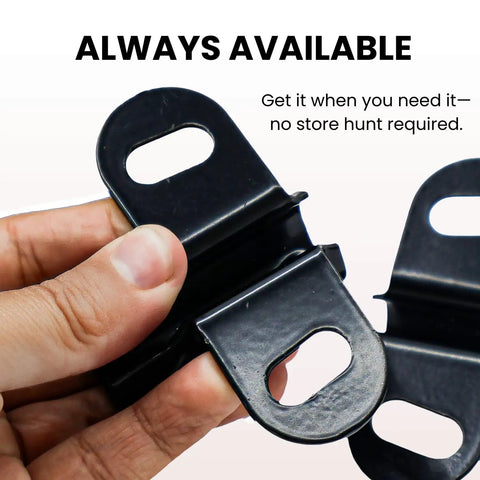 Hand holding bracket from Universal Wheelbarrow Axle And Bracket Replacement Kit For Universal Compatibility Easy Install Wagon