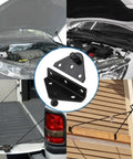 4 Pack 10mm Ball Stud Mounting Brackets for Gas Struts and Lift Supports on car hood, truck bed, and wall setup