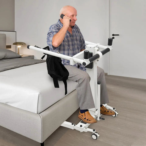 Electric Patient Transfer Lift Chair With Adjustable Height And Portable Fold Design Provides Rock Solid Support For Home Nursing And Car Use Featuring Durable Aluminum Construction And Comfortable Seat For A Hassle Free Move Up To 286 Lbs.