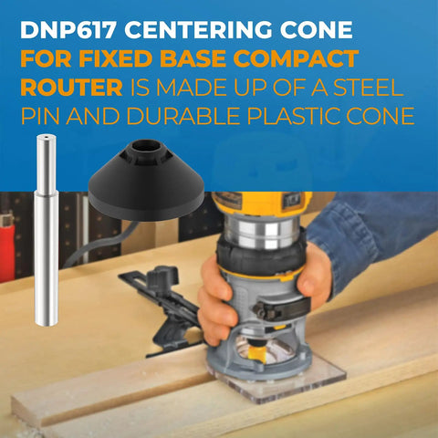 Centering Cone For Routers DNP617 Fits Fixed Base Compact Subbase With One Quarter Inch Collet Centering Pin And Cone Accessory