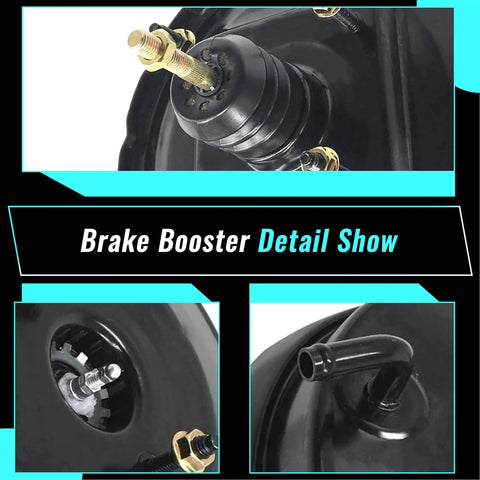 Heavy Duty Vacuum Power Brake Booster Replacement For Toyota Camry Avalon Solara And Lexus Es300 Easy Bolt On Swap 1995 To 2003 showing detailed components.