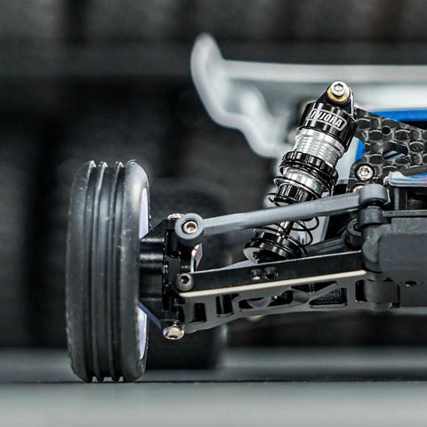 Close-up of Aluminum Front Suspension Arms Upgrade For Losi Micro B And Micro T Buggy CNC Machined Lightweight Durable Aluminum