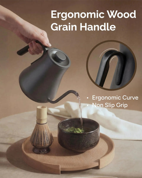 Pouring Gooseneck Electric Kettle With Precise Temperature Control Plus Or Minus One Degree Fahrenheit, stainless steel, dark grey