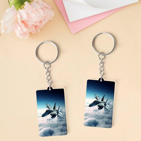 Featherlight Aircraft Fighter Jets Acrylic Keychain With Chain And Jump Rings Tiny Bag Purse Charm For Keys And Backpacks
