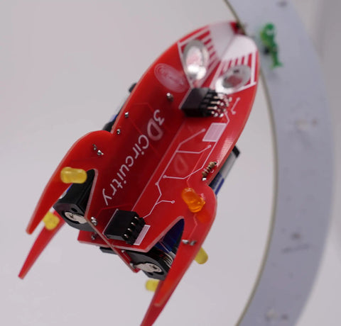Spaceship Kit STEM Project Learn How To Solder Beginner Friendly Electronics Set With Tools Included For Teens 12 Plus And Adults To Build Real Circuits And Show Off Your Soldering Skills. red spaceship circuit board
