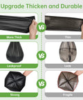 Comparison showing On The Go Eco Friendly Portable Toilet Replacement Bags 30 Liter 25 Count 1.5 Mil Thick against thinner, weaker bags