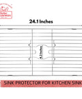 Stainless Steel Sink Protector Mat And Grid For Bottom Of Sink, Durable Kitchen Sink Rack, 24.1 x 12.6 inches, top view