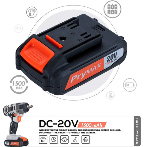 Cordless Impact Wrench With Half Inch Chuck For Bustin Bolts And Quick Work, 20V Power Tool with 1.5Ah Battery and Charger