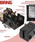 Air Compressor Pressure Switch With Regulator and Gauge, 90 to 120 PSI Switch for Quick, Reliable Pressure Control, Easy Install