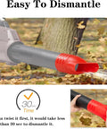 Flat Nozzle Attachment For Milwaukee Leaf Blower 2724-20 And 2724-21 shown blowing leaves with high-impact flat jet