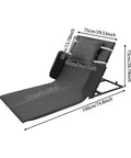 Cool Electric Lifting Backrest Upgrade For Elderly And Pregnant Folks With 2 To 80 Degree Angle Smart Support Plus 330 Lbs Heavy Duty Weight Capacity Rust Proof Steel Frame Cotton Linen Cover dimensions diagram on a black electric backrest.