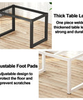 Straight Up Heavy Duty Industrial Table Legs White Cast Iron Furniture Base For Dining Bench And Desk With Welded Support Bars Built Like A Tank For Your Next DIY Build, featuring black and white welded table legs.