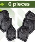 6 Pack Flagstone Paver Molds For Concrete, Reusable ABS 2mm Cement Casting Forms shown in a set of six pieces