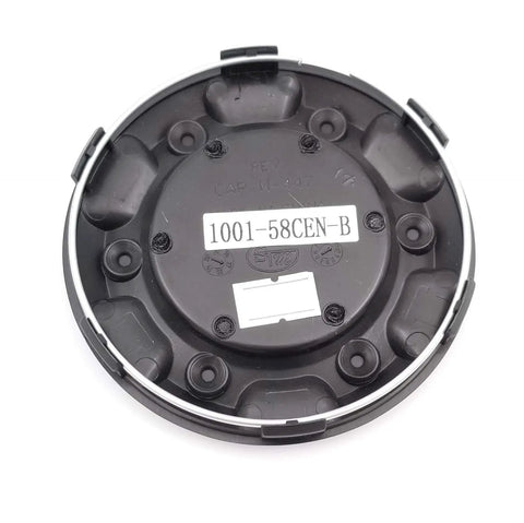 Rear view of Matte Black Custom Wheel Center Cap For M-447 1001-58 One Unit Dope Upgrade For Your Ride with attachment clips.