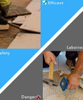 Comparison of tile removal with a 6 Inch Wide Tile And Thinset Scaling Chisel For SDS Max Rotary Hammers versus manual tools.
