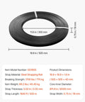 Heavy Duty Steel Strapping Coil 3 4 Inch By 02 Inch By 1640 Ft Metal Banding Roll dimensions and specifications shown.