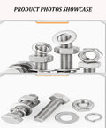 Rock Solid 50 Piece 304 Stainless Steel Hex Bolt And Nut Kit M16 Metric Thread 110 To 150 Millimeter heavy duty fasteners assortment.