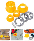 Totority PVC Threader Kit for Electric Drill with yellow and silver attachments for 1/2 and 3/4 inch pipes