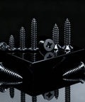 Heavy Duty 288 Piece Black Wood And Sheet Metal Screws Kit, Phillips pan and flat heads displayed on a black surface