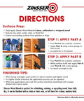 Game Changing Two Step Wood Bleach Kit For Interior Wood to Brighten Lighten Stripped Surfaces with application instructions on a label.
