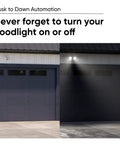 Day and night view of Smart Floodlight Security Camera With 2600 Lumens, 1080P HD, Outdoor IP65 Weatherproof, Color Night Vision