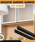 Two Sets Four Foot Sliding Door Tracks For One Eighth Inch Thick Panels For Closet Glass Doors And Plastic Cabinets In Black Finish