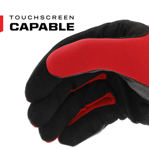 FastFit Work Gloves With Precision Fit For Dexterity And A Grip On Point Anti Slip And Abrasion Resistant in red, touchscreen capable