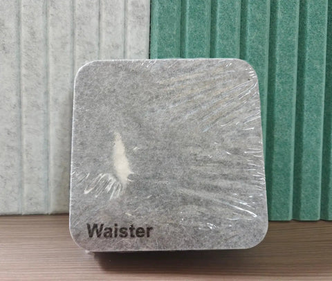 Self Adhesive Sound Proof Tile from Snag This 4 Pack Of Polyester Fiber Acoustic Panels, 0.4 Inch Thick, in grey color.