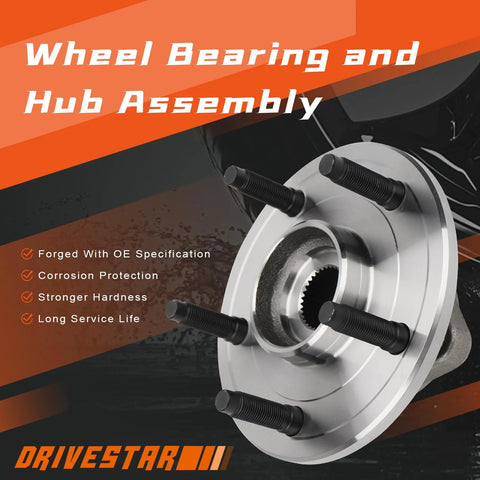 Front Wheel Hub And Bearing Assembly For Dodge Ram 1500 2002 2003 2004 2005 2006 2007 2008 Five-Lug Non-ABS