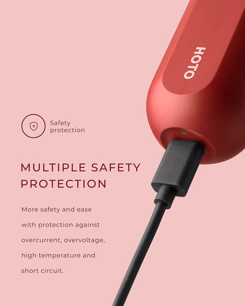 Ultra Handy Cordless Electric Screwdriver With 3.6V USB Rechargeable Battery showing USB charging port and safety features