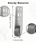 Smooth Out Saggy Doors Fast With These Heavy Duty Anti Sag Low Profile Rolling Casters Silent Bearing Replacement Rollers, silver metal with rubber wheel.
