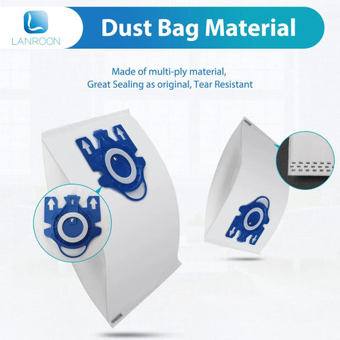 24 Pack GN Vacuum Bags For Miele Canister Vacuums, multi-ply material, compatible with Classic C1 C2 C3 and S Series