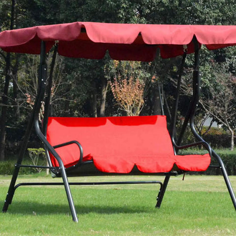 Three Seat Patio Swing Cushion Cover Replacement For Outdoor Hammock Durable 190T Polyester Tear Resistant Easy To Install Fits Three Seat Swings Colors Gray Black Blue Red 150x150x10cm