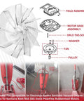 Plastic Impeller Motor Fan Replacement For Eureka Sanitaire 12988 Vacuum Cleaners, 6 Pack, detailed diagram and installation view
