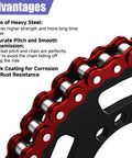 Close-up of text highlighting features of 60 Tooth Sprocket 420 Mini Bike Chain Kit Replacement for various models.