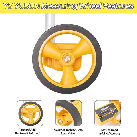 Heavy Duty Digital Walking Measuring Wheel For Construction With 4 Inch Tire And Integrated Level Ruler Nails The Job Every Time With One Click Reset And Feet Counter That Logs Up To 9999 Feet Smooth As Silk
