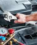 Four Piece Adjustable Crescent Wrench Set With 6 8 10 12 Inch Wrenches Made From CRV Steel, Heat Treated And Chrome Plated in use