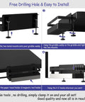 Installation steps for Upgraded Griddle Caddy For Blackstone 28 And 36 Inch Griddles And Weber Grills showing clamp and holder setup.
